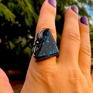 Native American Turquoise Triangle Ring